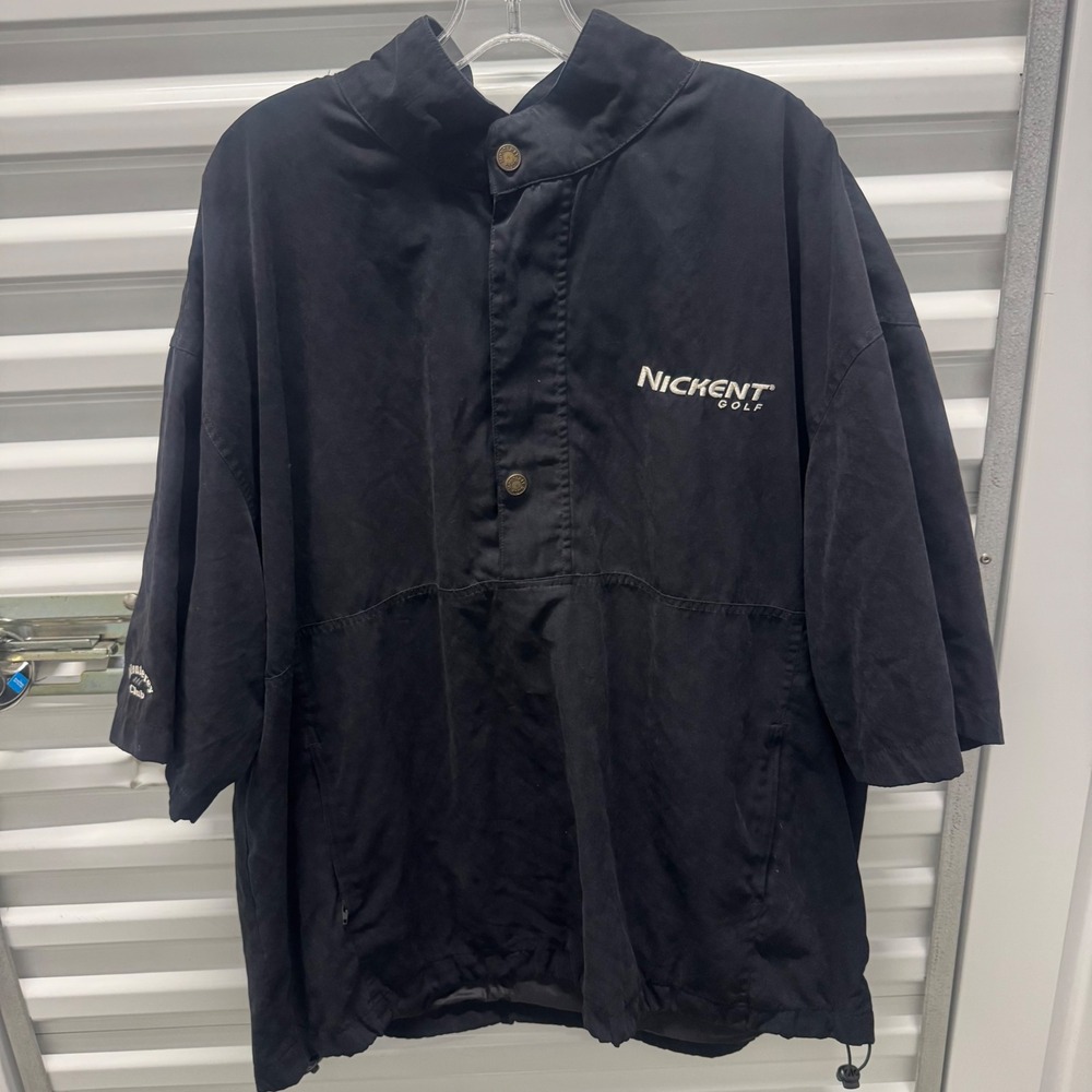 Monterey Club Nickent Golf Short Sleeve Windbreaker Pullover Black XXL